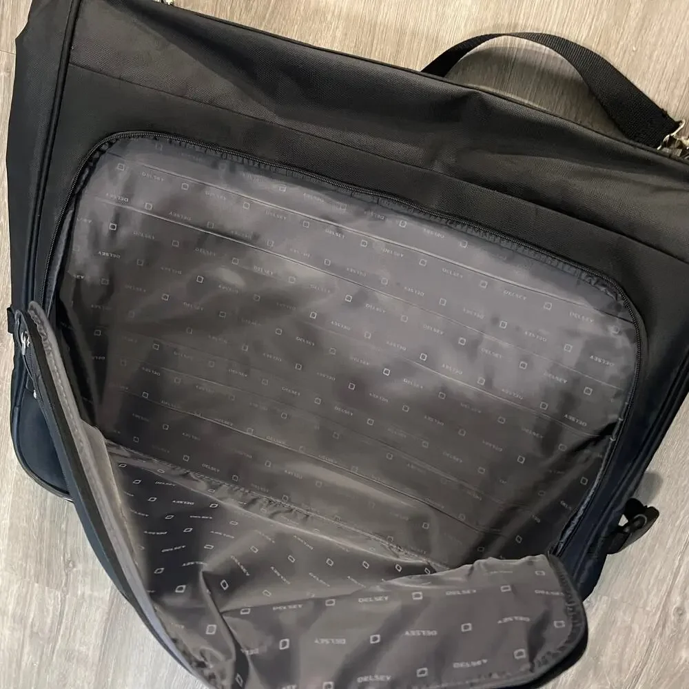 Delsey Folding Travel Garment Bag Black Suit Dress Cover Carry On Organizer